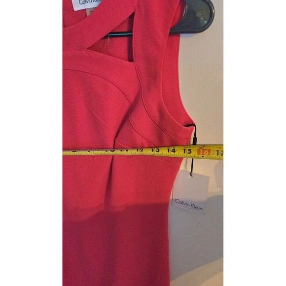 Calvin‎ Klein Women's Pink Sleeveless Sheath Dress Cutout Detail Size 4 NWT $ - Picture 6 of 7
